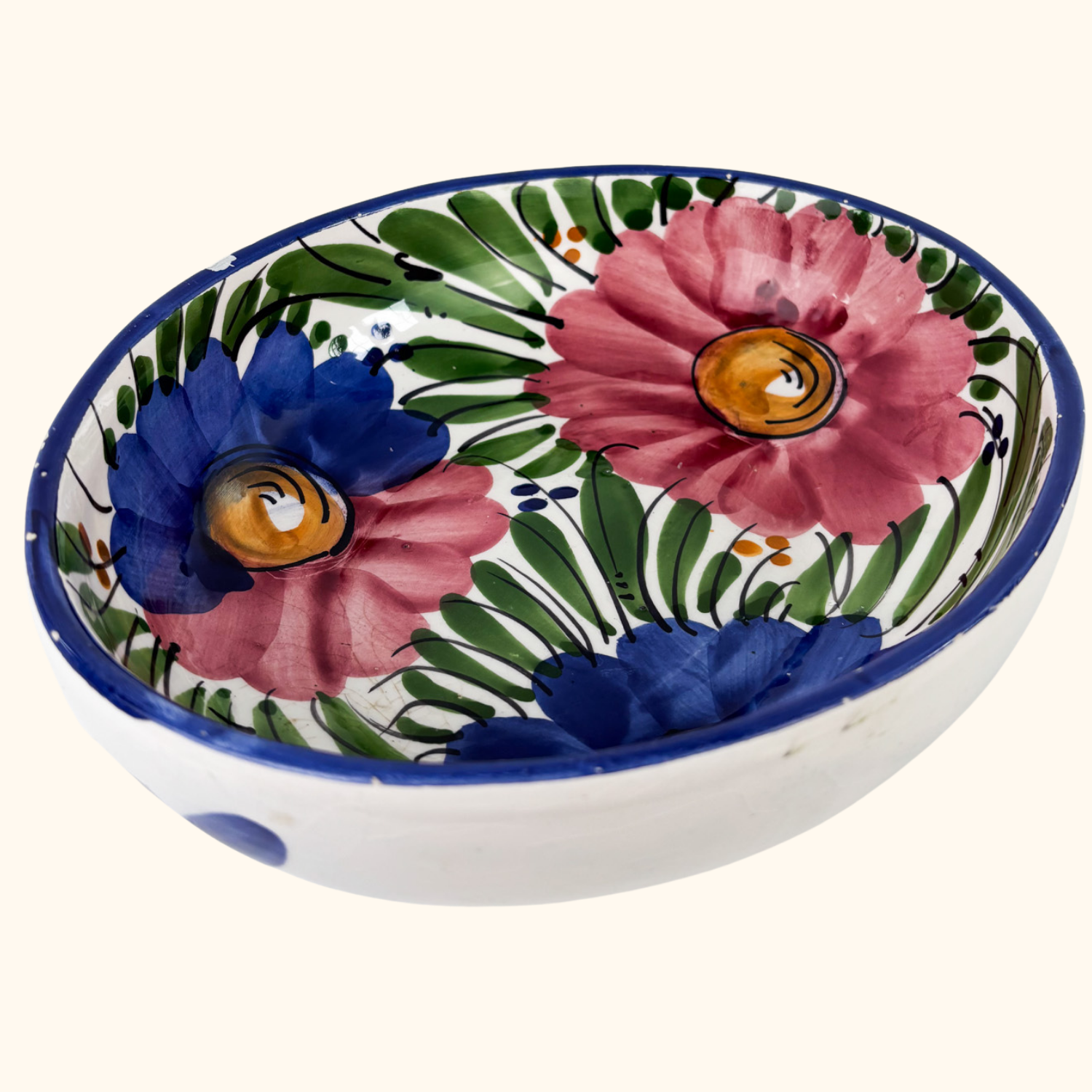 Large Floral Ceramic Salad Serving Bowl Sunshine Thrift