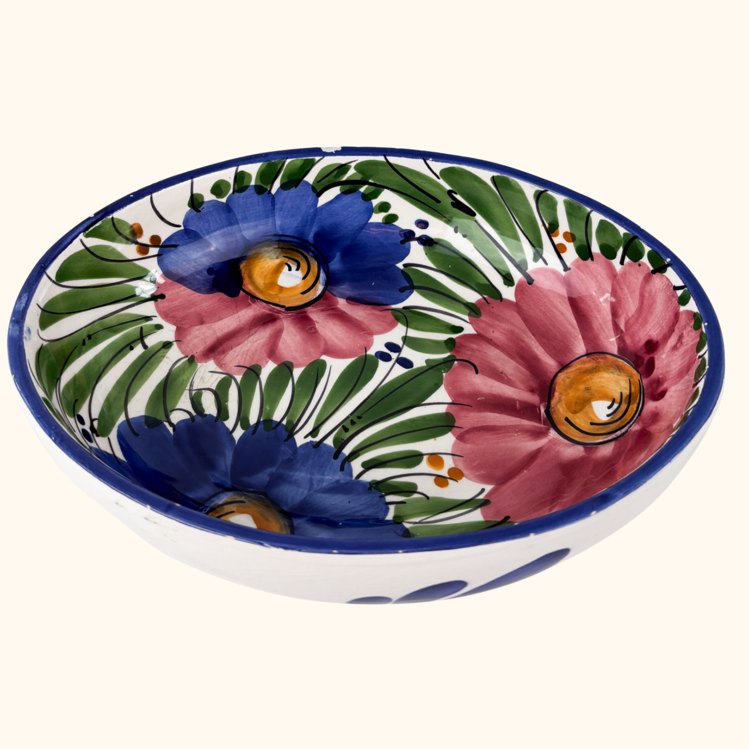 Large Floral Ceramic Salad Serving Bowl Sunshine Thrift