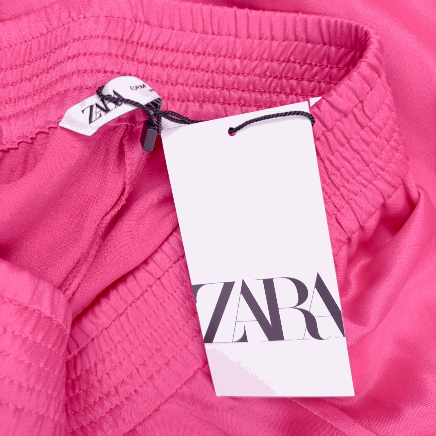 Zara Fuschia Pink Satin Cropped Trousers - Size Medium Zara