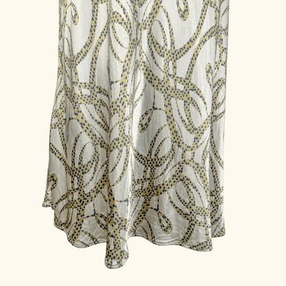 Richard Allen x H&amp;M Khaki Patterned Satin Midi Skirt - Size 16