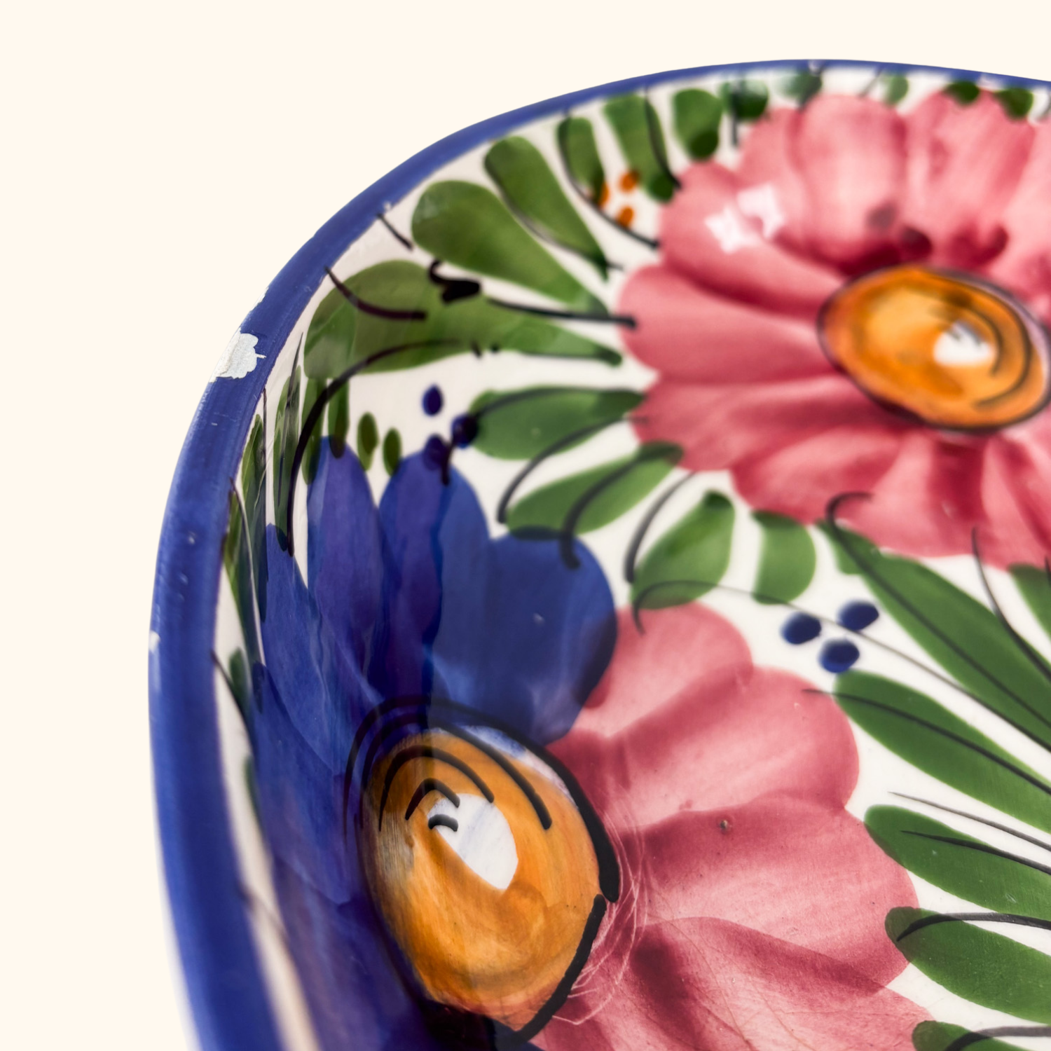 Large Floral Ceramic Salad Serving Bowl Sunshine Thrift