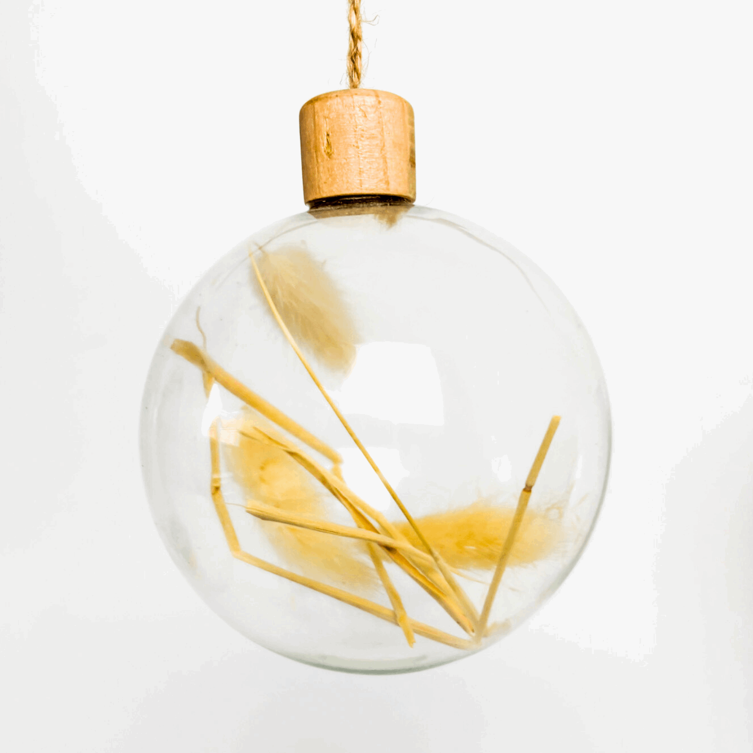 Large Snowy Neutral Baubles Mixed Set of 7 Sunshine Thrift