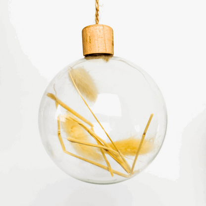 Large Snowy Neutral Baubles Mixed Set of 7 Sunshine Thrift