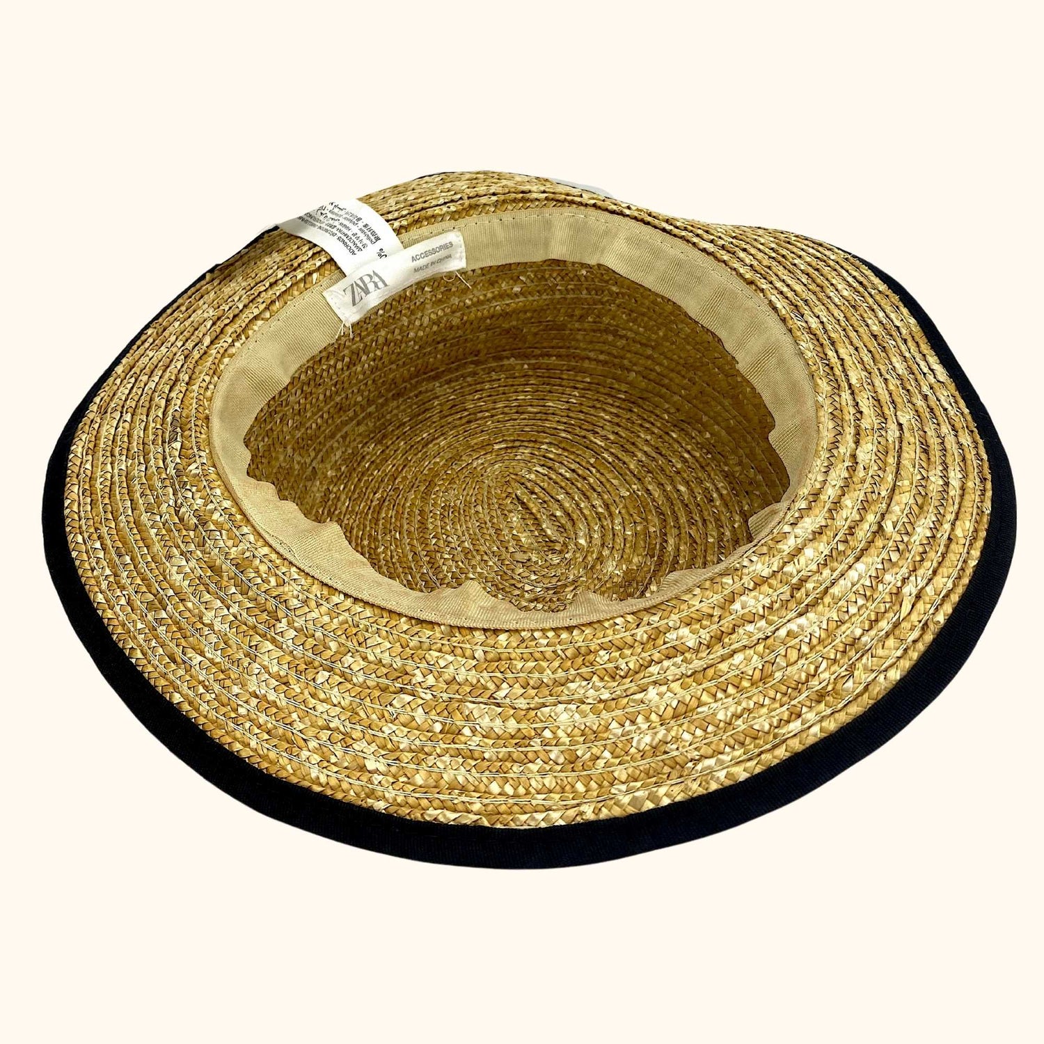 Zara Round Woven Straw Boaters Hat - Zara - Hats