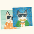 Novelty Cartoon Cat Square Cushion Covers 45cm x 45cm Sunshine Thrift