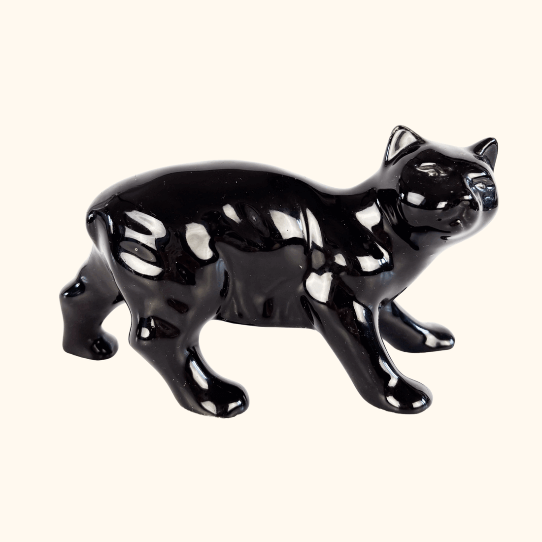 Small Black Cat Prowling Figurine Sunshine Thrift