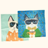 Novelty Cartoon Cat Square Cushion Covers 45cm x 45cm Sunshine Thrift