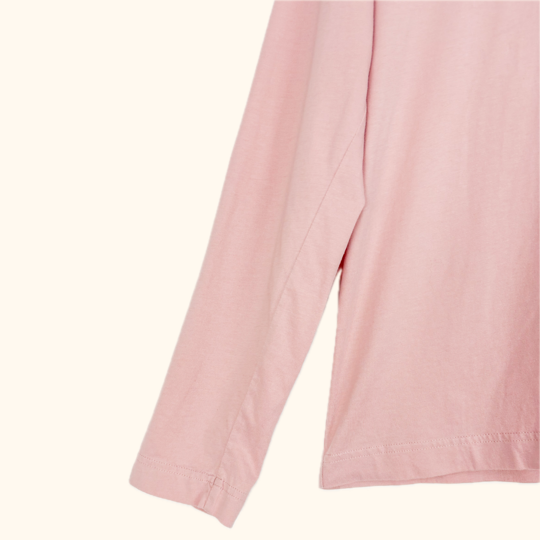 Arket Light Pink 100% Cotton Long Sleeve Top - Size Large