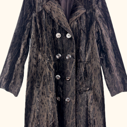 Principles Brown Leopard Print Textured Coat - Size 16 Principles