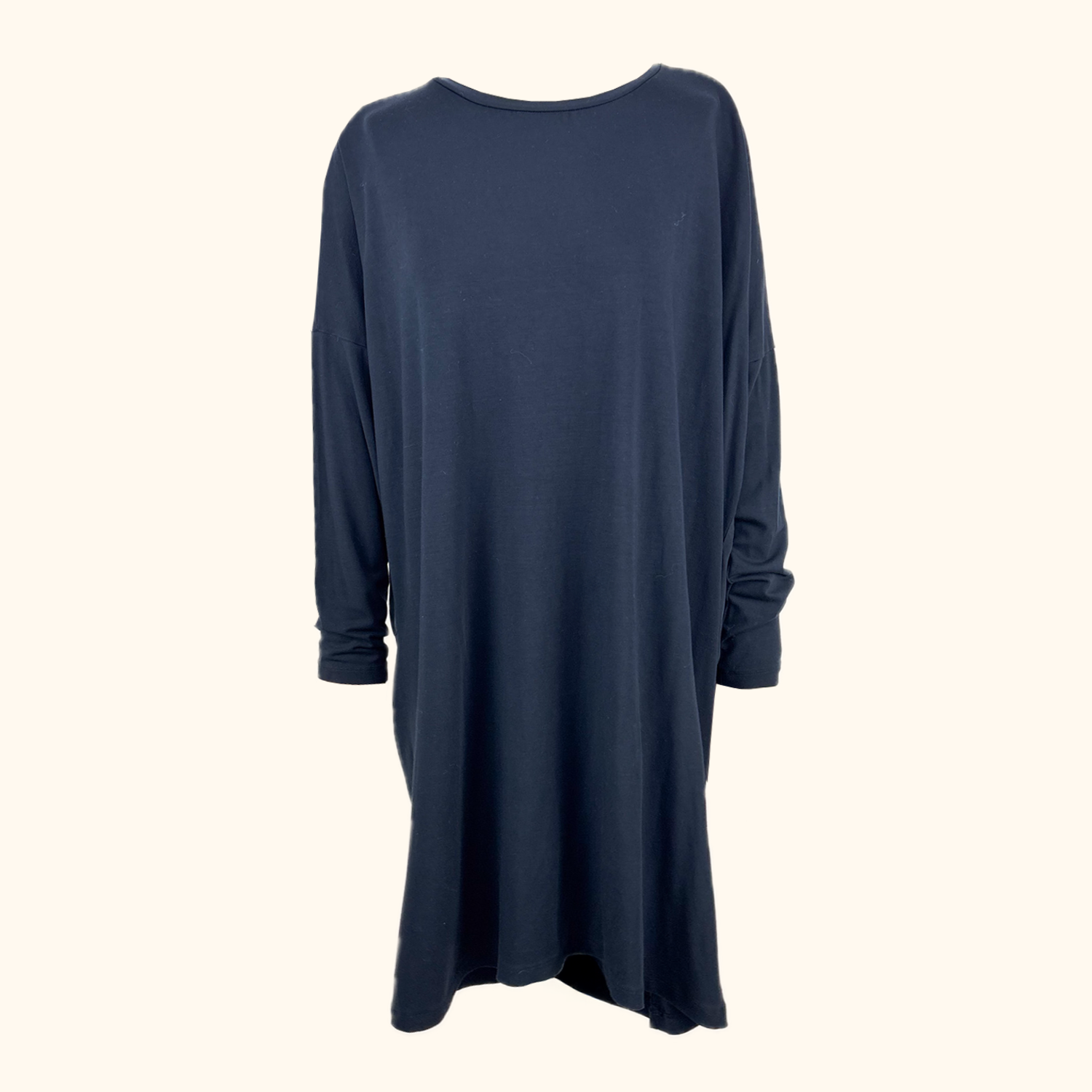 Cos Navy Blue Jersey Silk Midi Dress - Size Large Cos