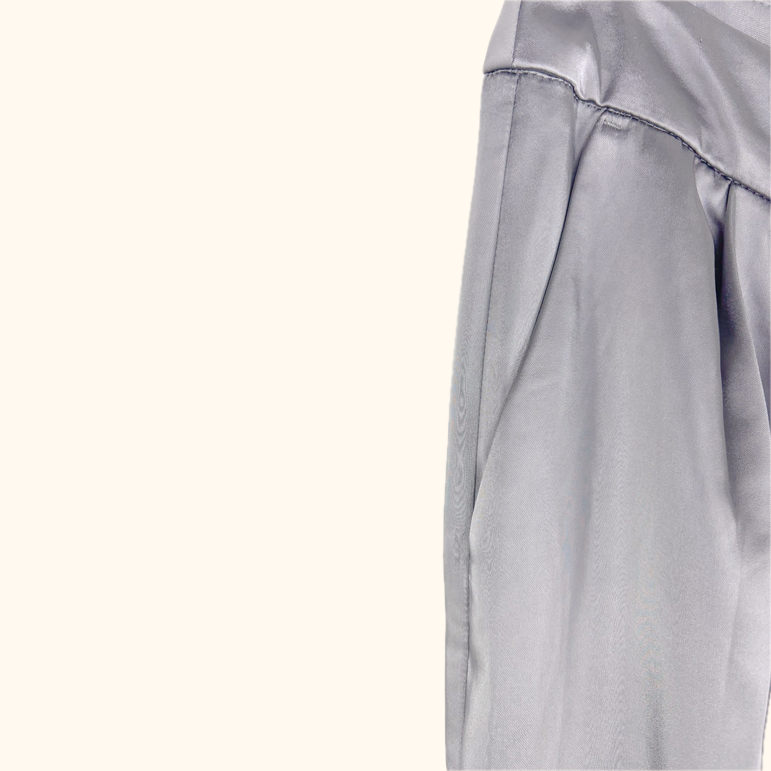 Express Wide Leg Satin Grey Tailored Trousers - Size 8S -  - Jeans &amp; Trousers