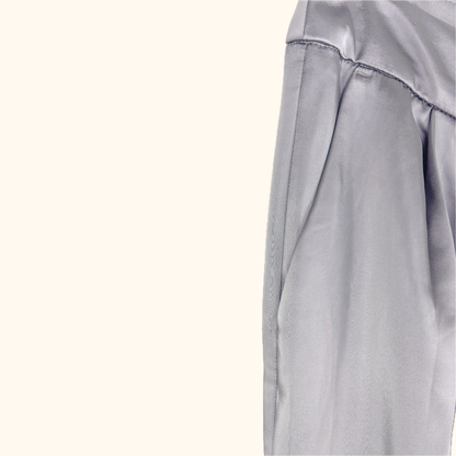 Express Wide Leg Satin Grey Tailored Trousers - Size 8S -  - Jeans &amp; Trousers