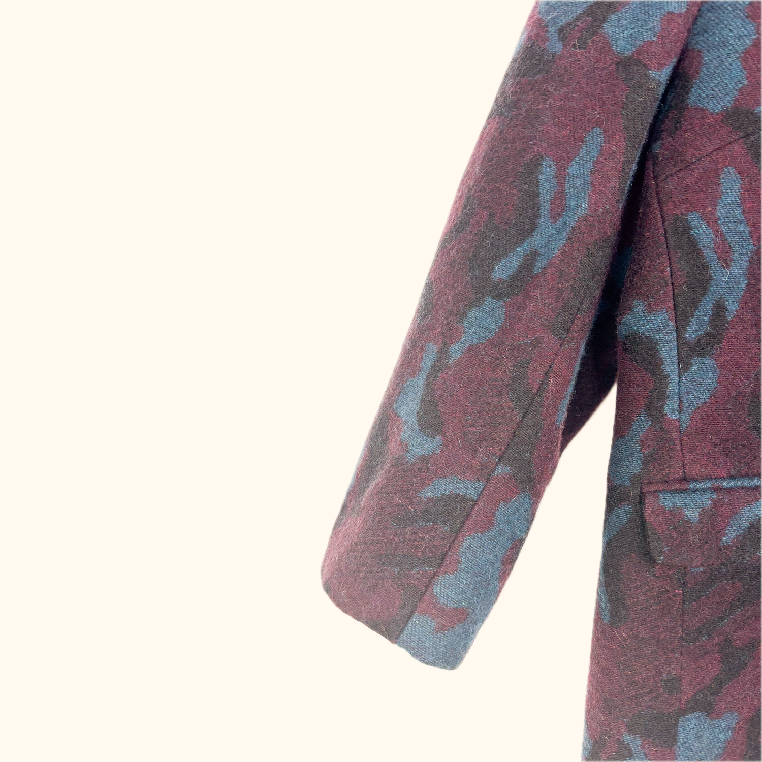 Alice Collins Burgundy Camo Wool Blend Blazer - Size 14 Alice Collins