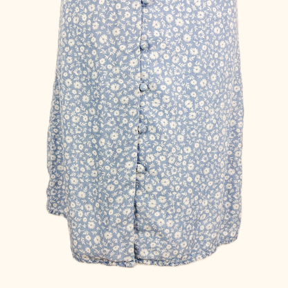 Next Cool Blue Ditsy Floral Mini Dress - Size 6 Next
