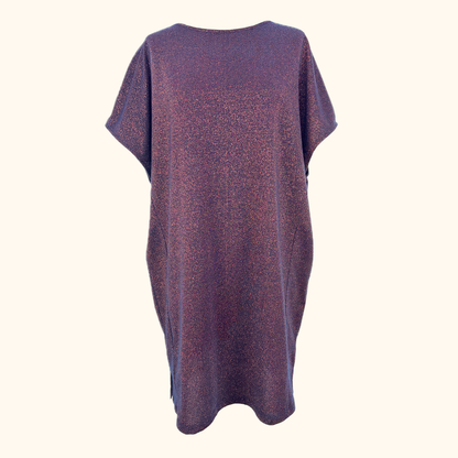 Oliver Bonas Copper Navy Metallic Tunic Dress - Size 14 Oliver Bonas