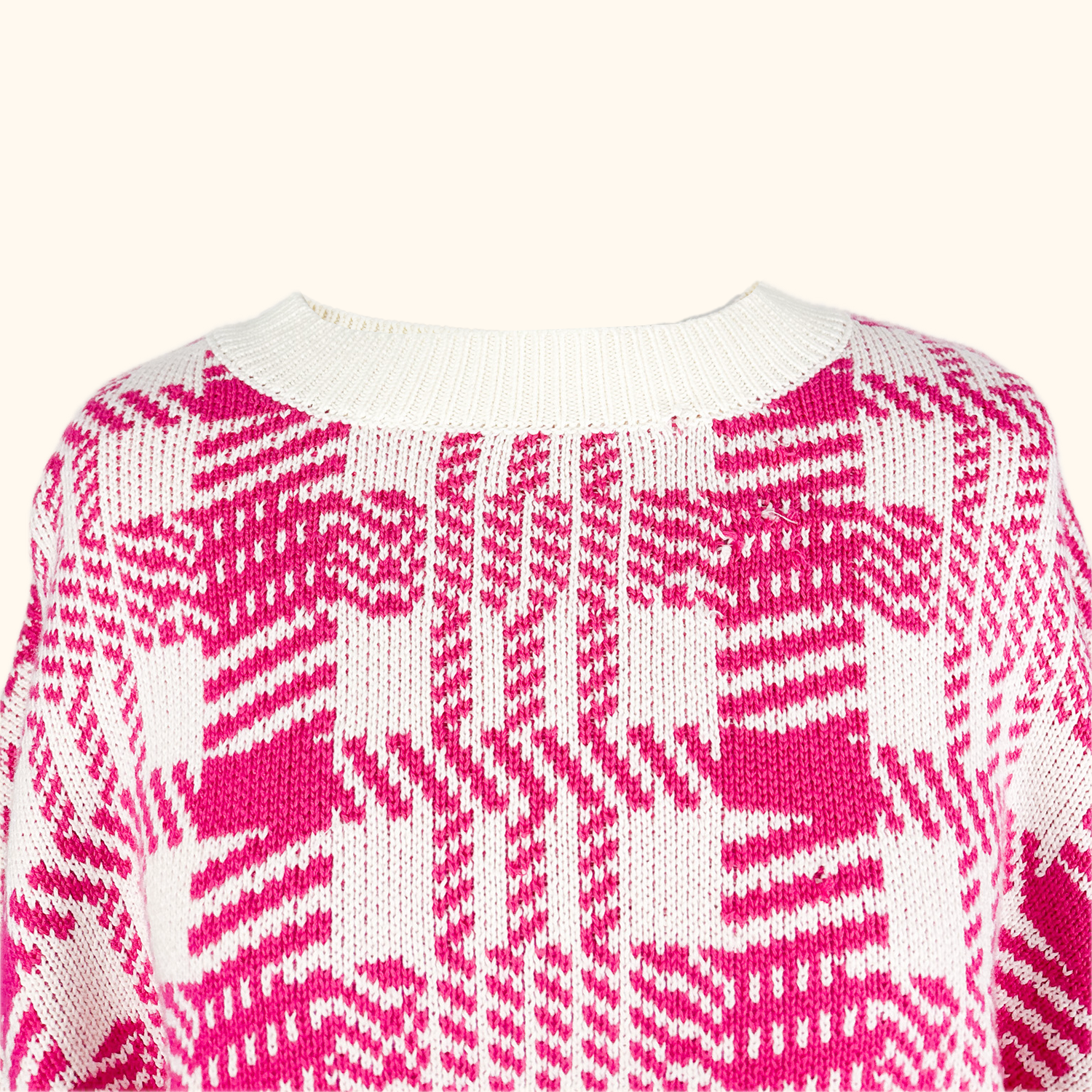 Omnes Pink Check Cotton Jumper - Size XL Omnes