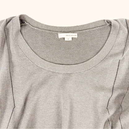 DKNY Mid Brown 100% Puff Sleeve Top - Size Medium DKNY