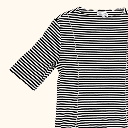 &amp; Other Stories Striped Stretch Frill Top - Size Large &amp; Other Stories