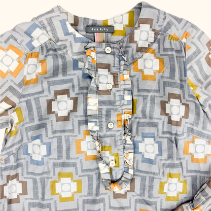 Orla Kiely Geometric Grey Multi Cotton Dress - Size 6 -  - Dresses