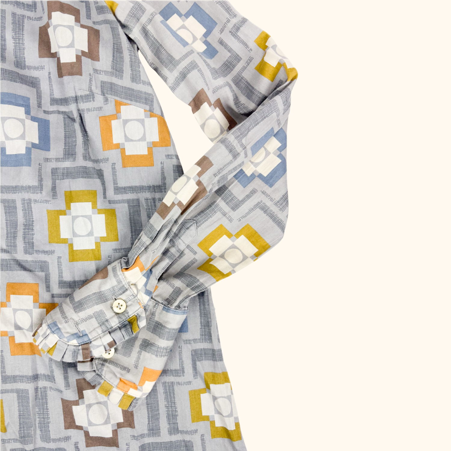 Orla Kiely Geometric Grey Multi Cotton Dress - Size 6 -  - Dresses