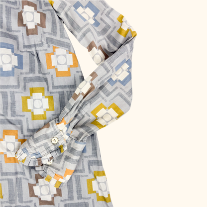 Orla Kiely Geometric Grey Multi Cotton Dress - Size 6 -  - Dresses