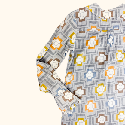 Orla Kiely Geometric Grey Multi Cotton Dress - Size 6 -  - Dresses