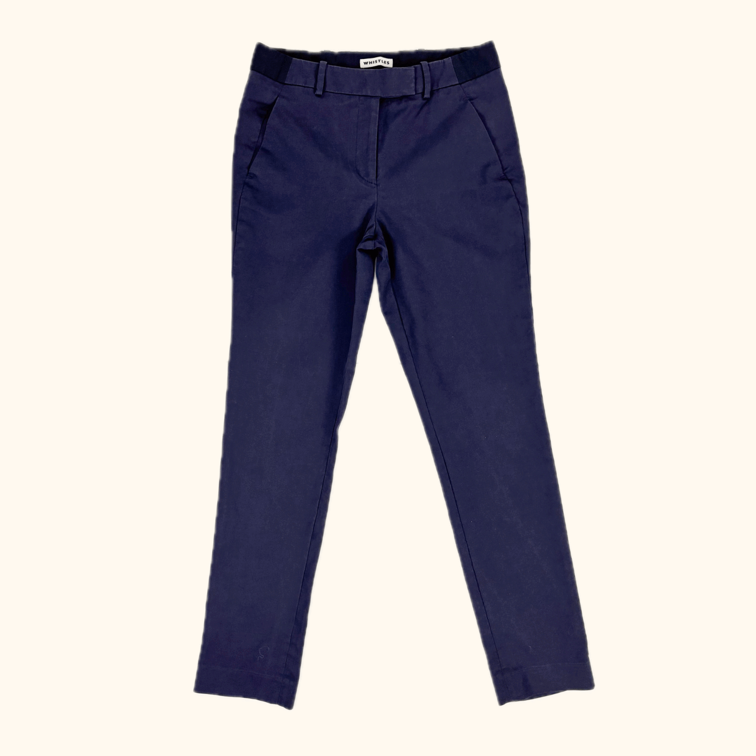 Whistles Navy Blue Slim Tailored Trousers - Size 8 Whistles