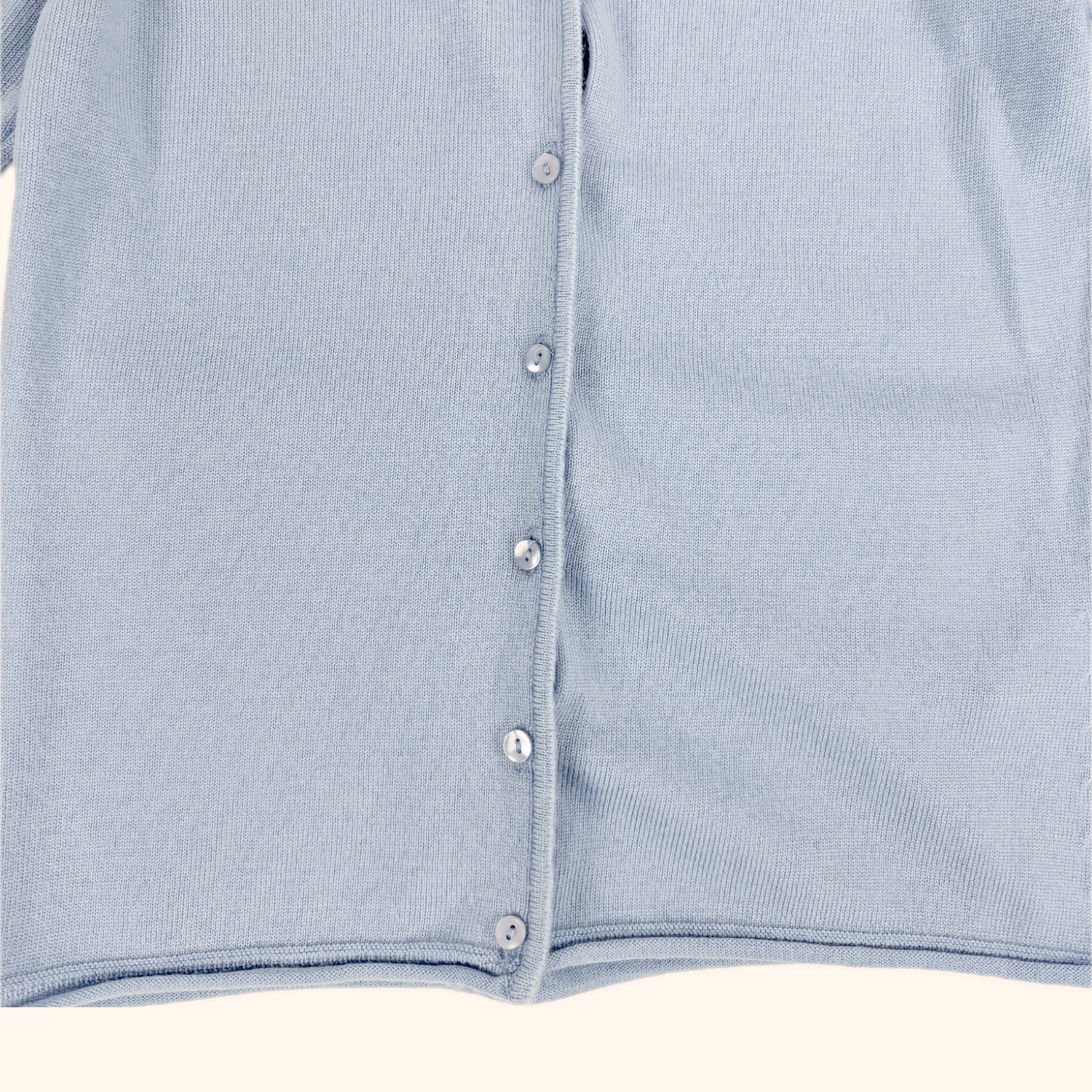 Vintage St Michael Cool Blue Merino Wool Blend Cardigan - Size 10 St Michael