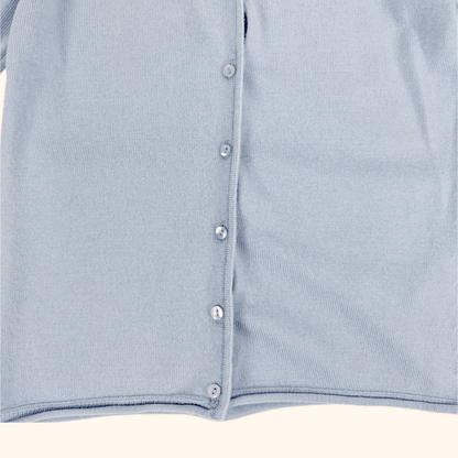 Vintage St Michael Cool Blue Merino Wool Blend Cardigan - Size 10 St Michael