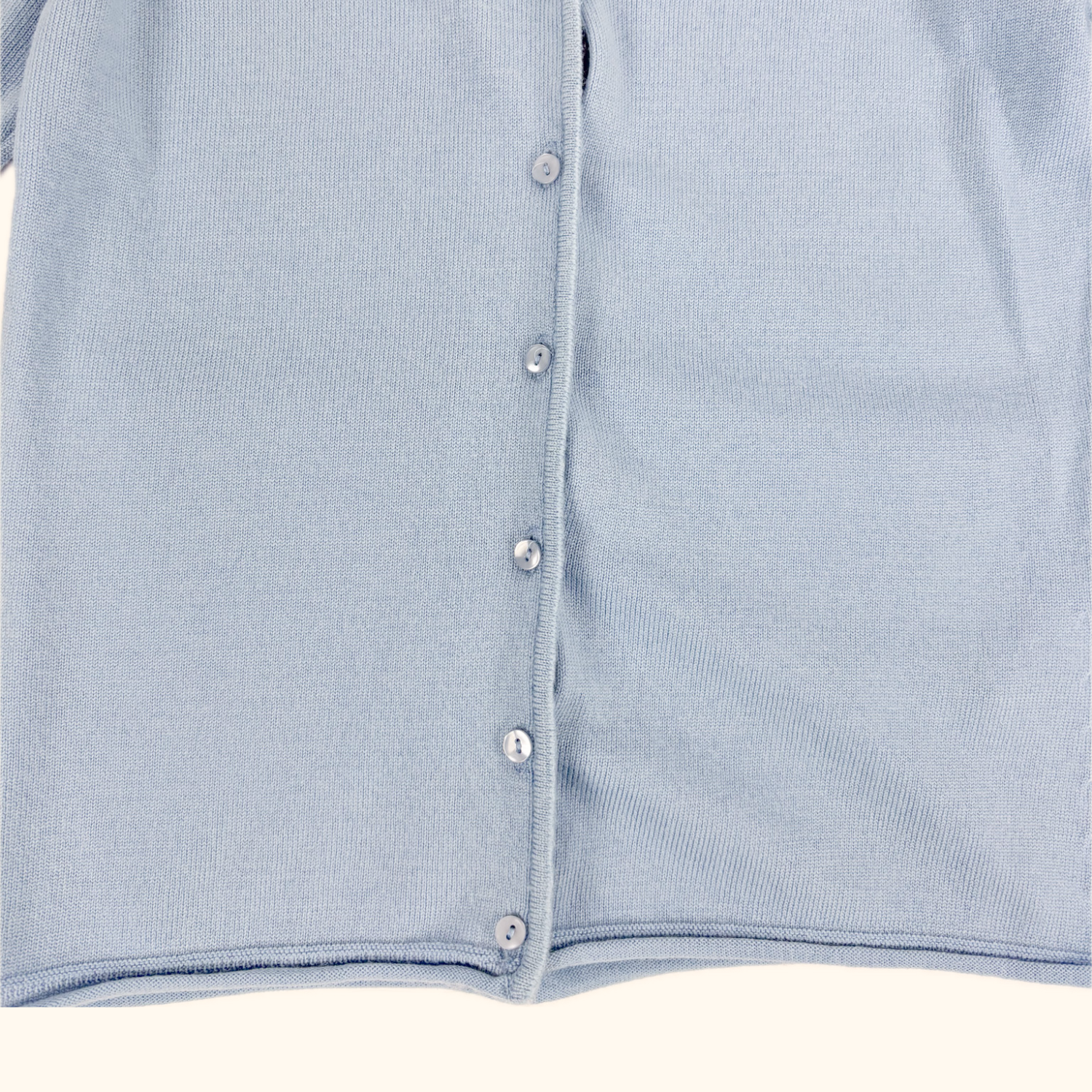 Vintage St Michael Cool Blue Merino Wool Blend Cardigan - Size 10 St Michael