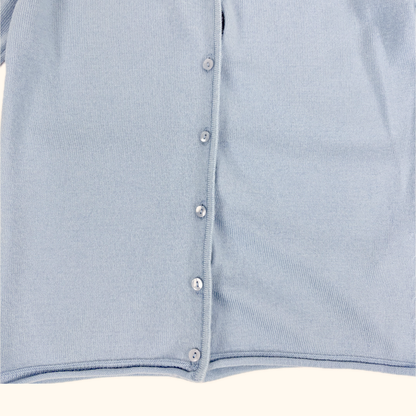 Vintage St Michael Cool Blue Merino Wool Blend Cardigan - Size 10 St Michael