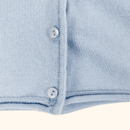 Vintage St Michael Cool Blue Merino Wool Blend Cardigan - Size 10 St Michael