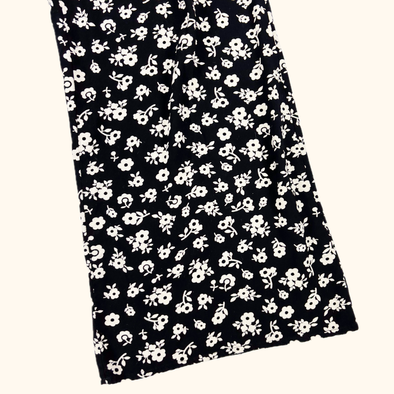 Joanie Black Floral Wide Leg Retro Style Trousers - Size XS -  - Jeans &amp; Trousers