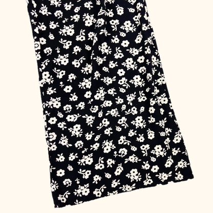 Joanie Black Floral Wide Leg Retro Style Trousers - Size XS -  - Jeans &amp; Trousers