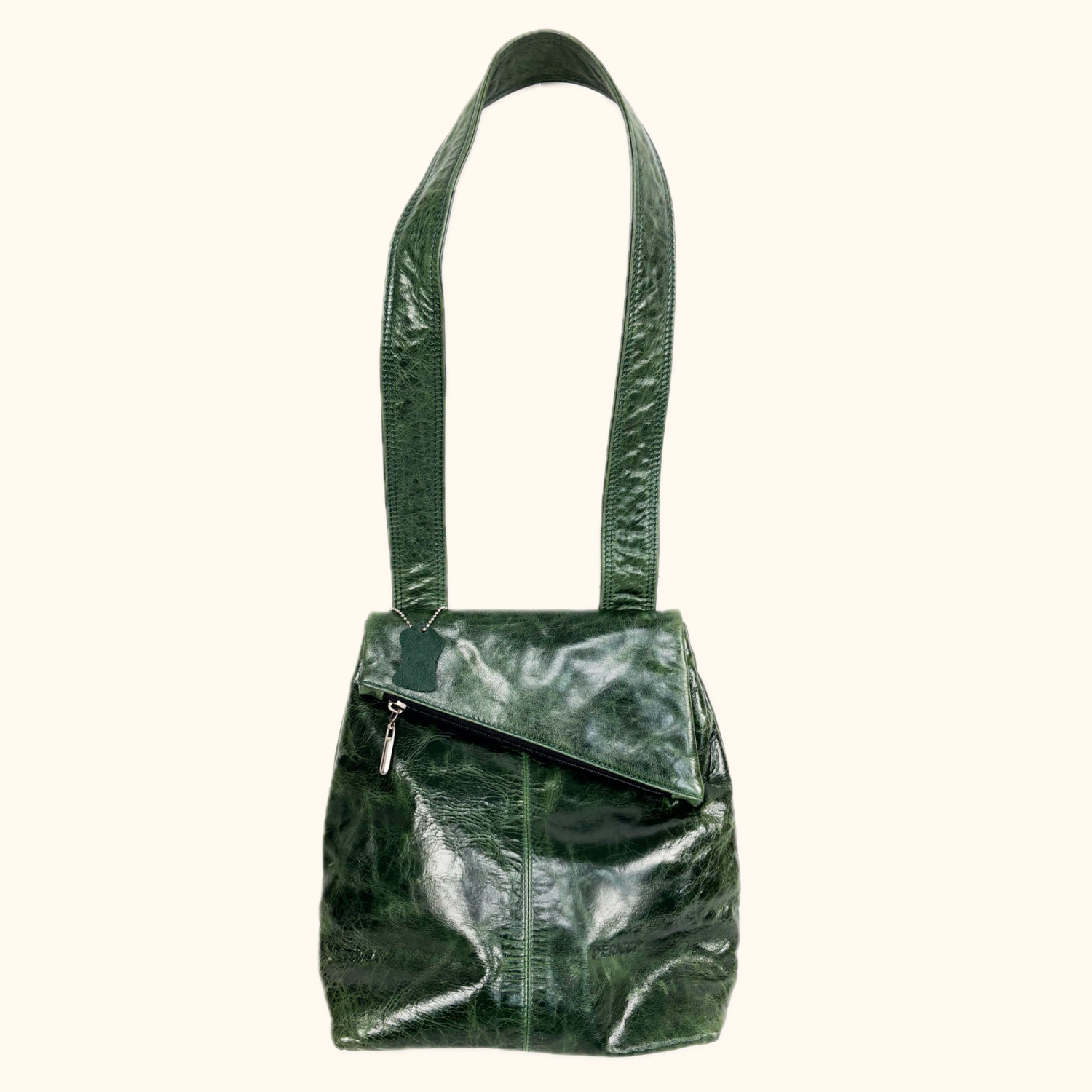 Dericci Emerald Green Leather Fold Over Shoulder Bag Dericci