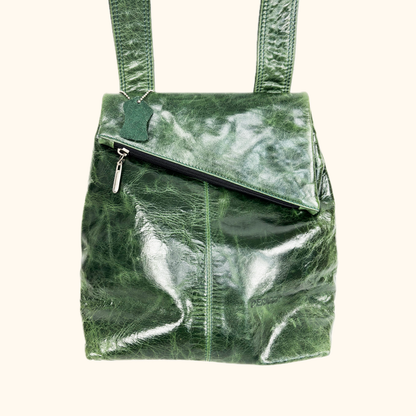 Dericci Emerald Green Leather Fold Over Shoulder Bag Dericci