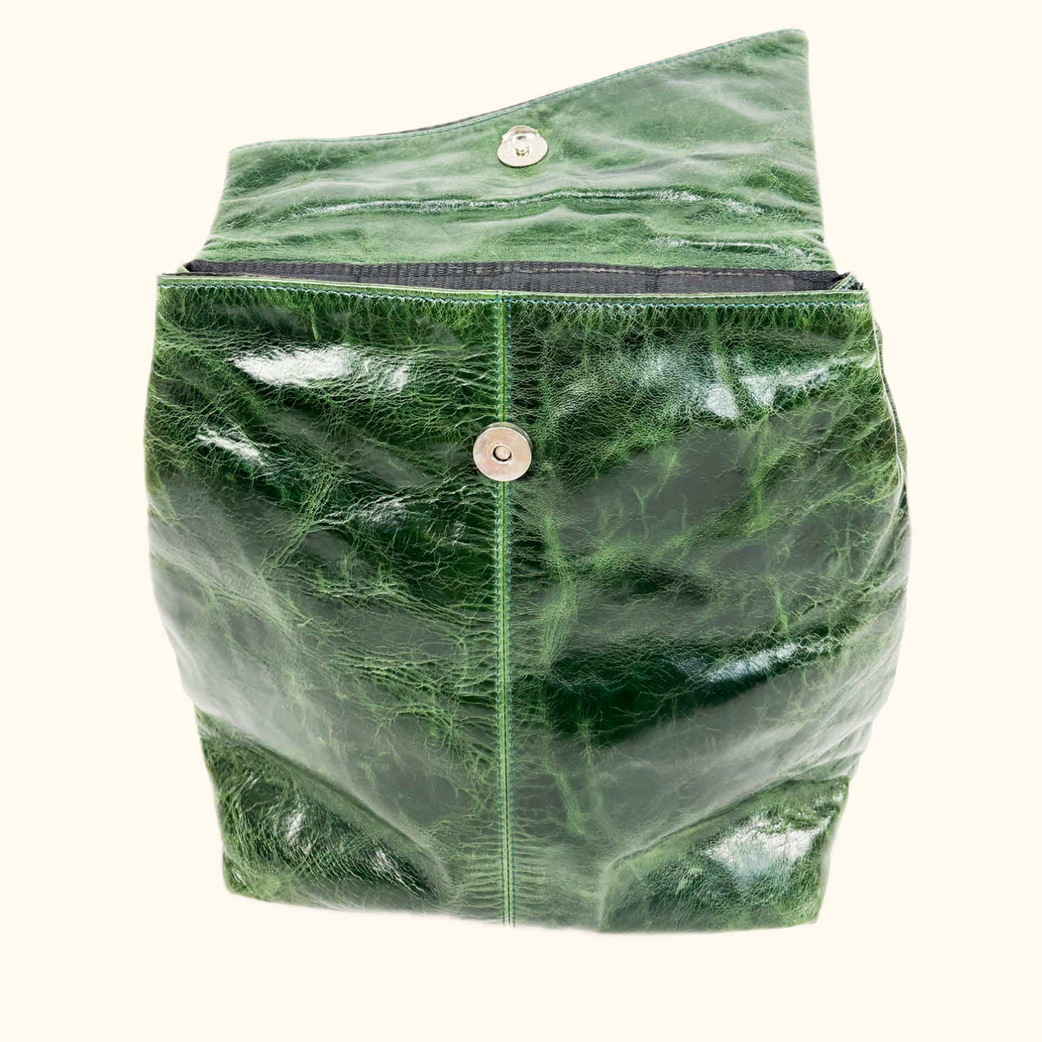 Dericci Emerald Green Leather Fold Over Shoulder Bag Dericci