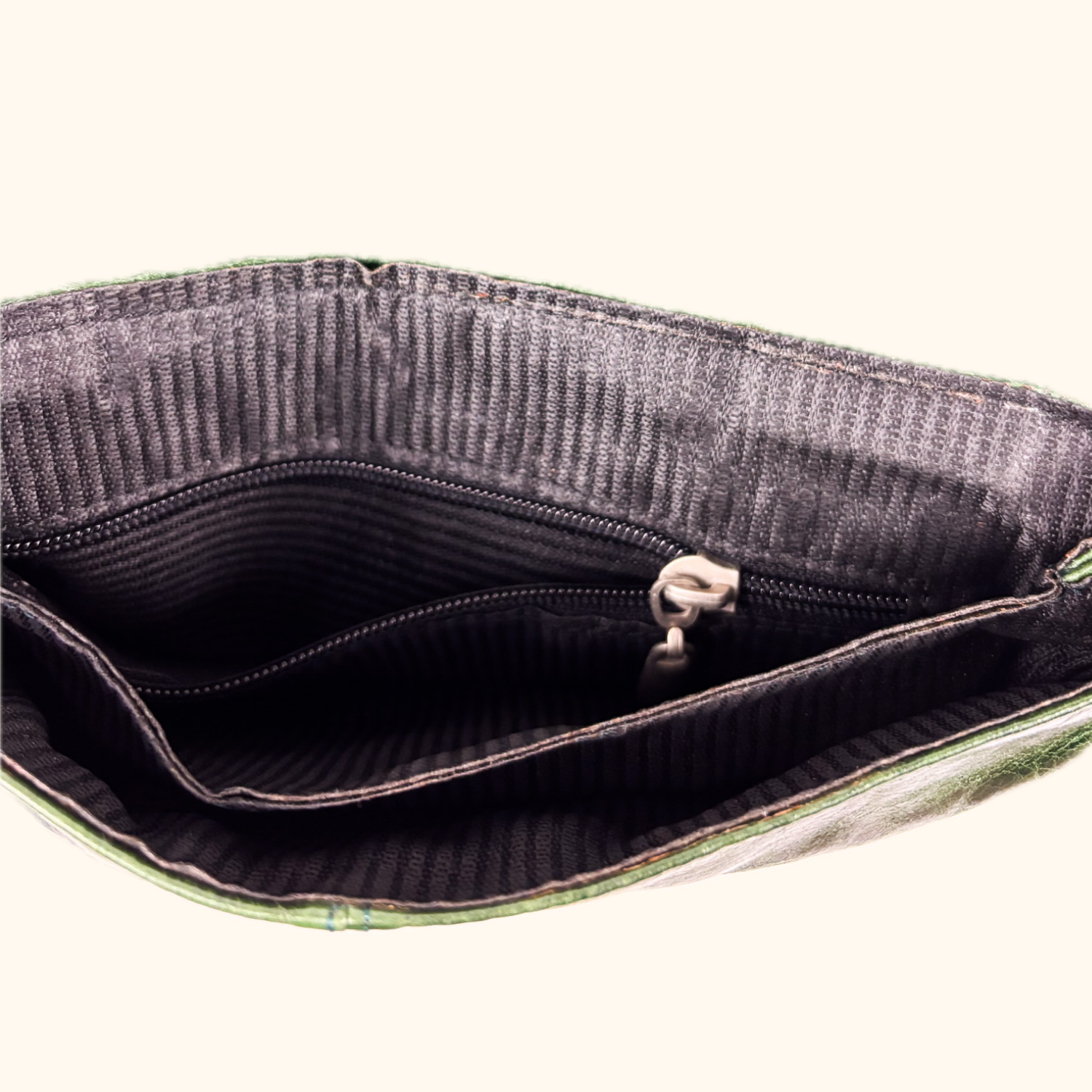 Dericci Emerald Green Leather Fold Over Shoulder Bag Dericci