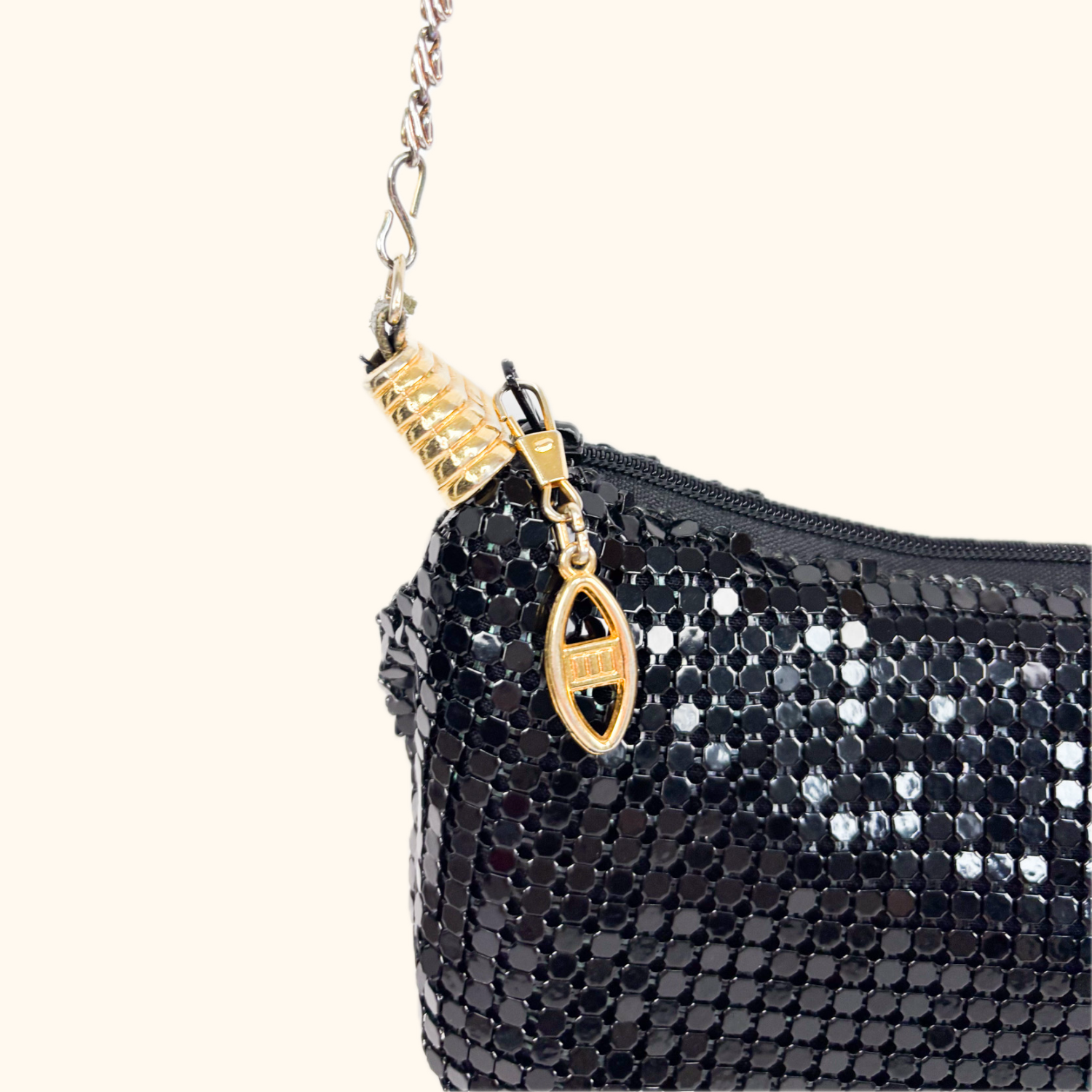 Jane Shilton Black Chainmail Sparkle Crossbody Bag Jane Shilton