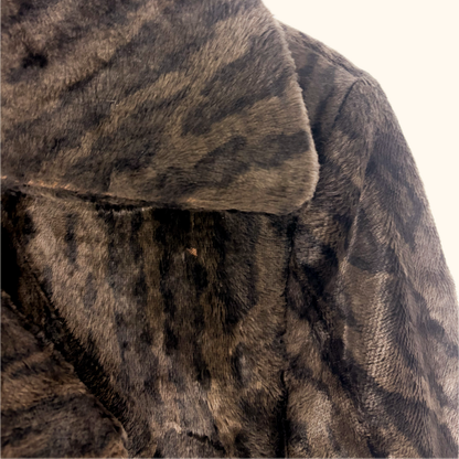 Principles Brown Leopard Print Textured Coat - Size 16 Principles