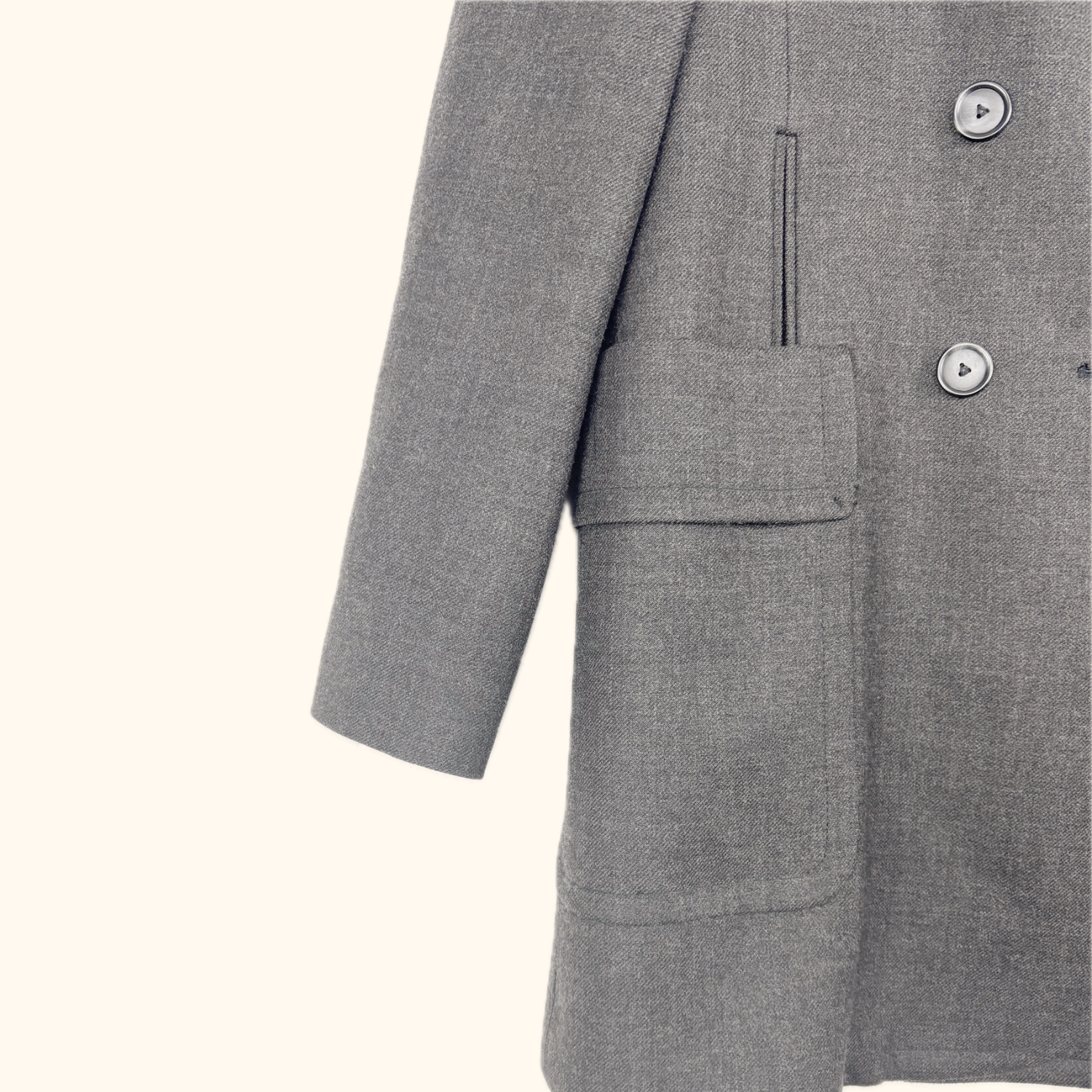 Whistles Charcoal Grey Mid-Length Peacoat - Size 10 Whistles