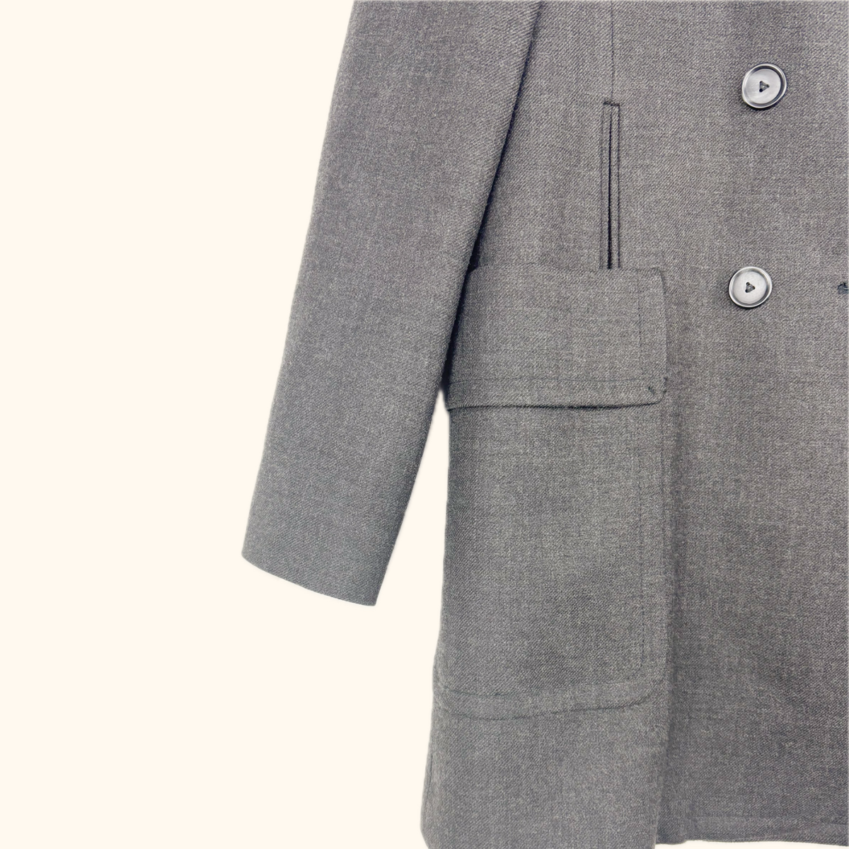Whistles Charcoal Grey Mid-Length Peacoat - Size 10