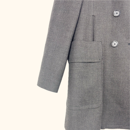 Whistles Charcoal Grey Mid-Length Peacoat - Size 10