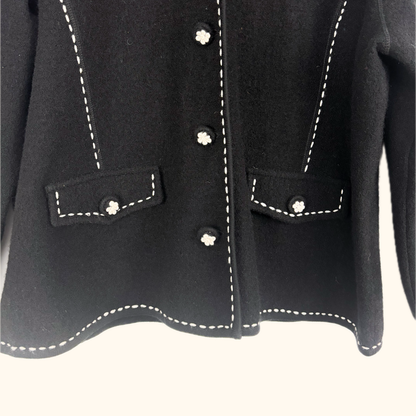 Eastex 100% Wool Black Button Up Jacket - Size 20 Eastex