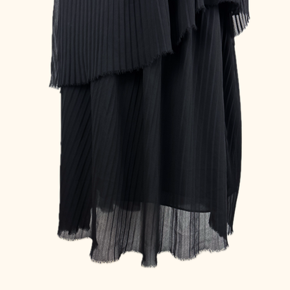 Michael Kors One Shoulder Tiered Black Ruffle Dress - Size Large Michael Kors