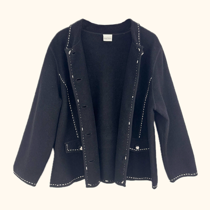 Eastex 100% Wool Black Button Up Jacket - Size 20 Eastex