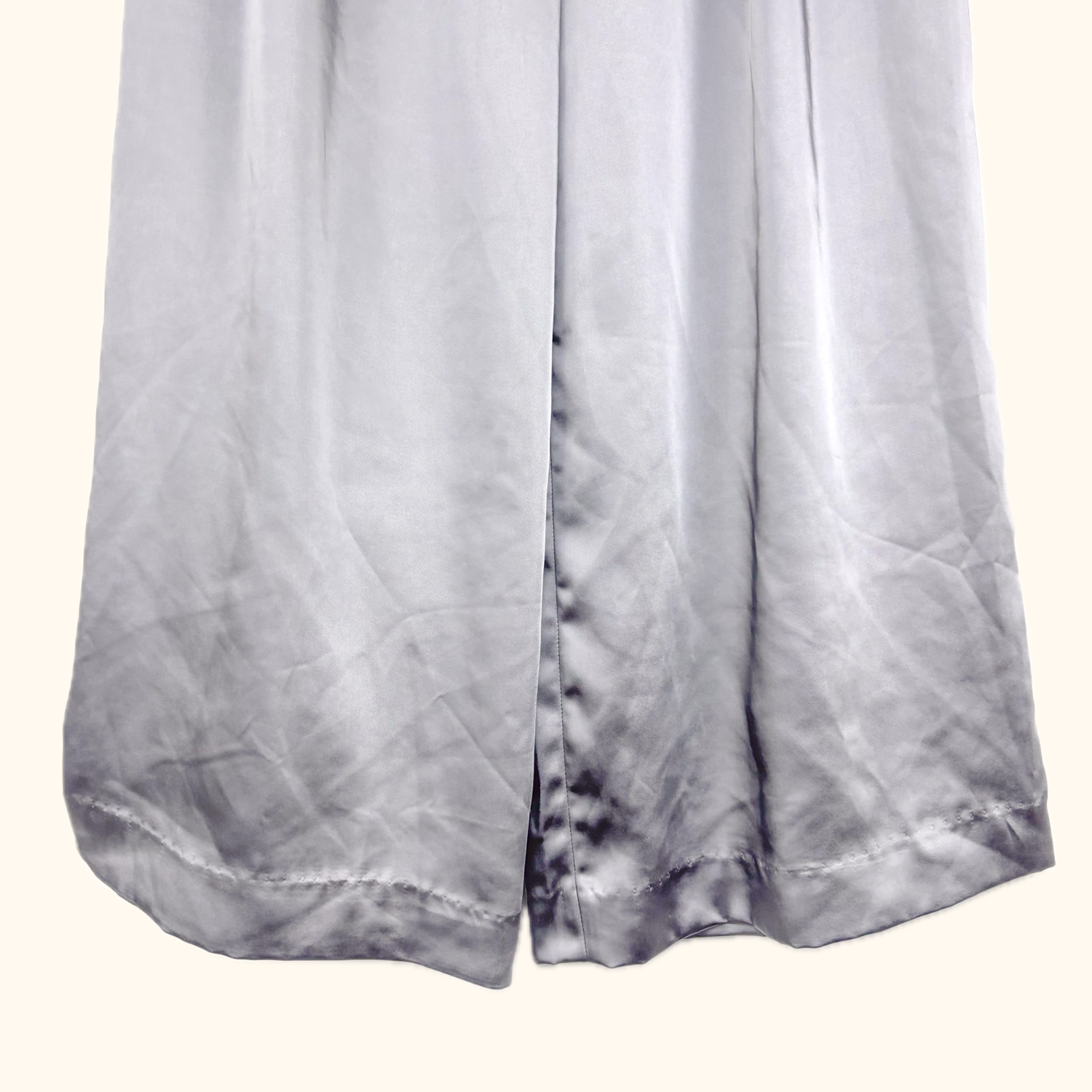 Express Wide Leg Satin Grey Tailored Trousers - Size 8S -  - Jeans &amp; Trousers