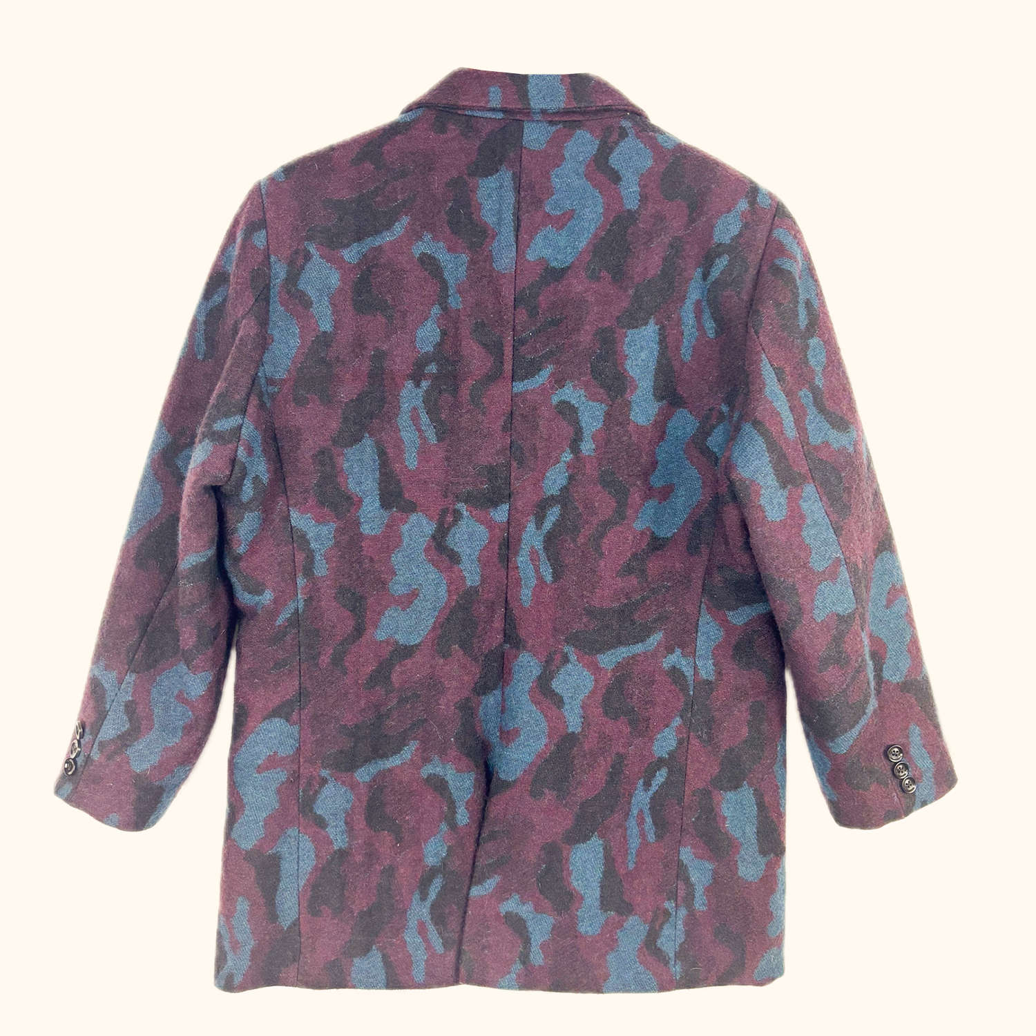 Alice Collins Burgundy Camo Wool Blend Blazer - Size 14 Alice Collins