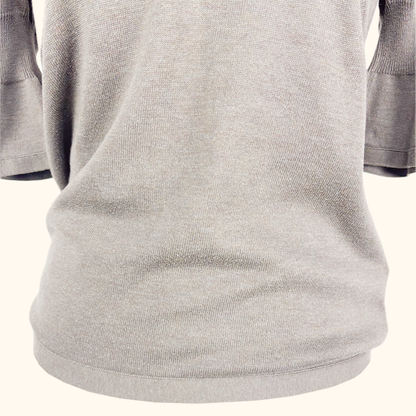 DKNY Mid Brown 100% Puff Sleeve Top - Size Medium DKNY