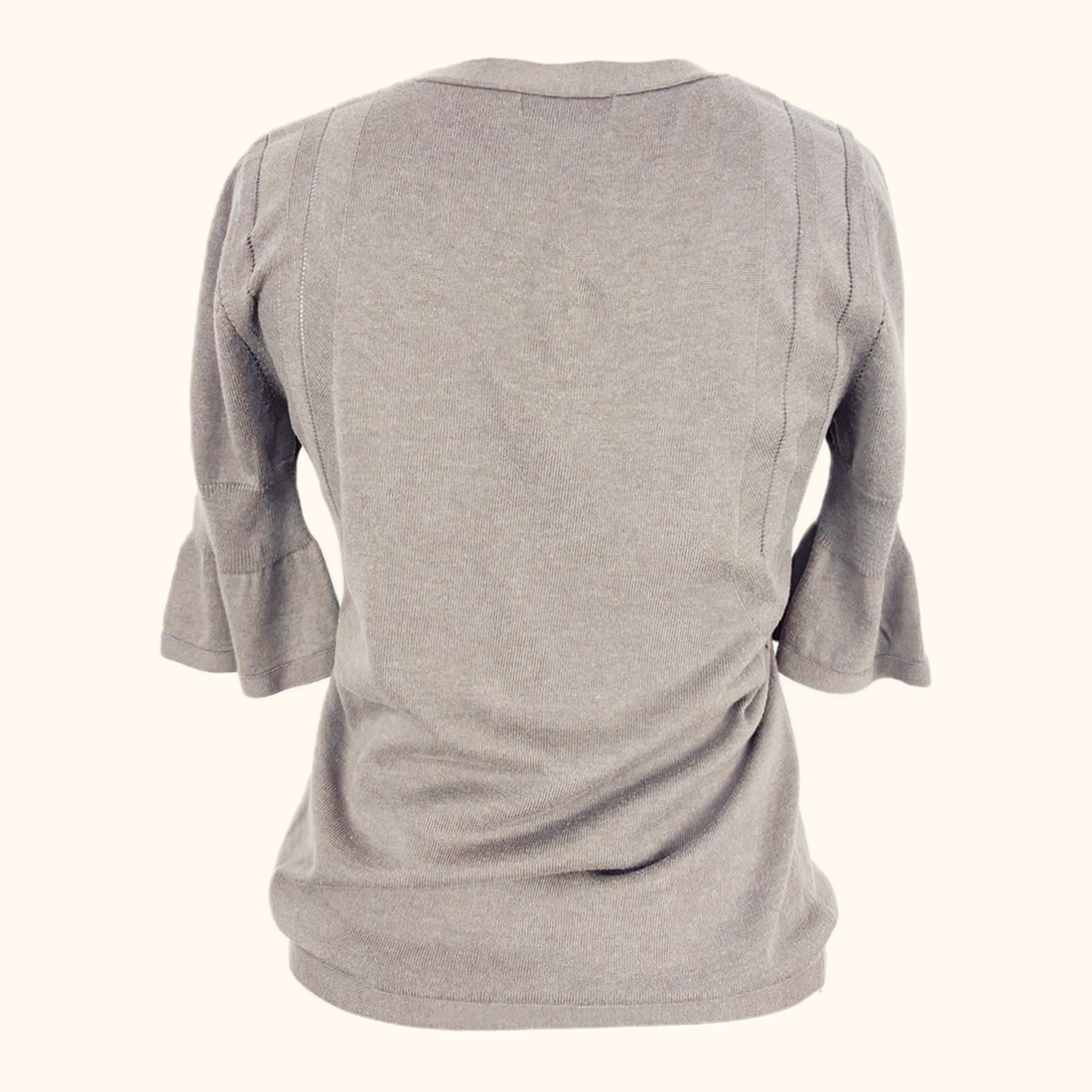 DKNY Mid Brown 100% Puff Sleeve Top - Size Medium DKNY